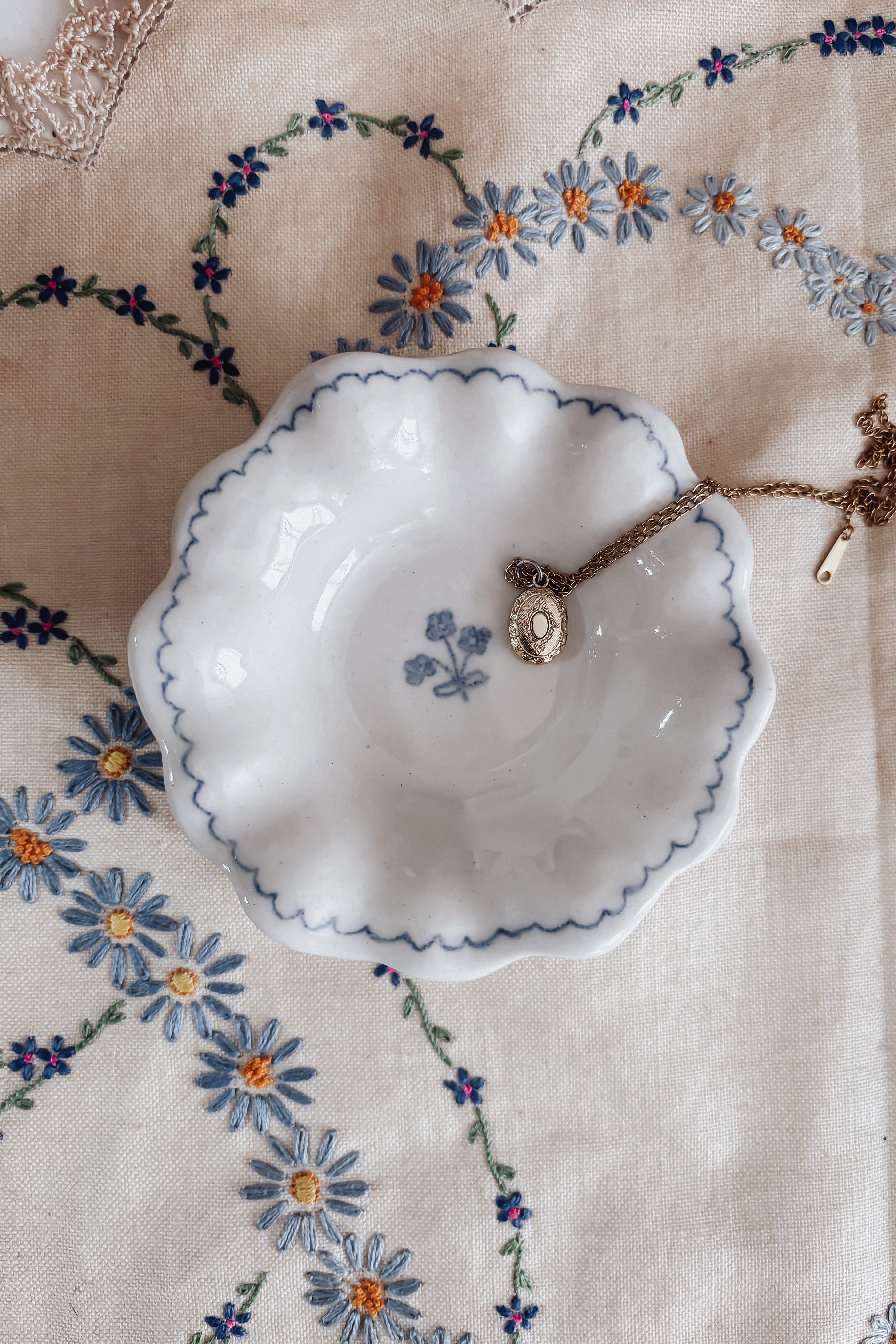 Blue Bloom Trinket Dish Meadowsweet Farmhouse