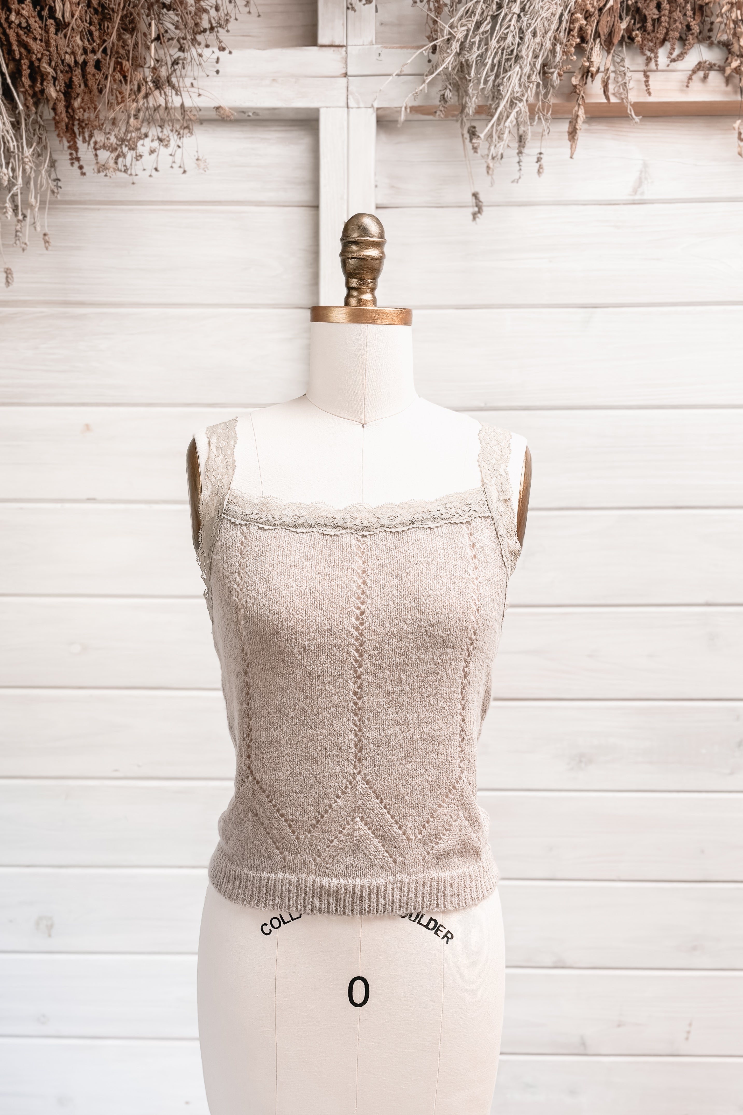 Faded Letter Knitted Camisole