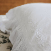 Winter Rose Embroidered Pillowcase Set