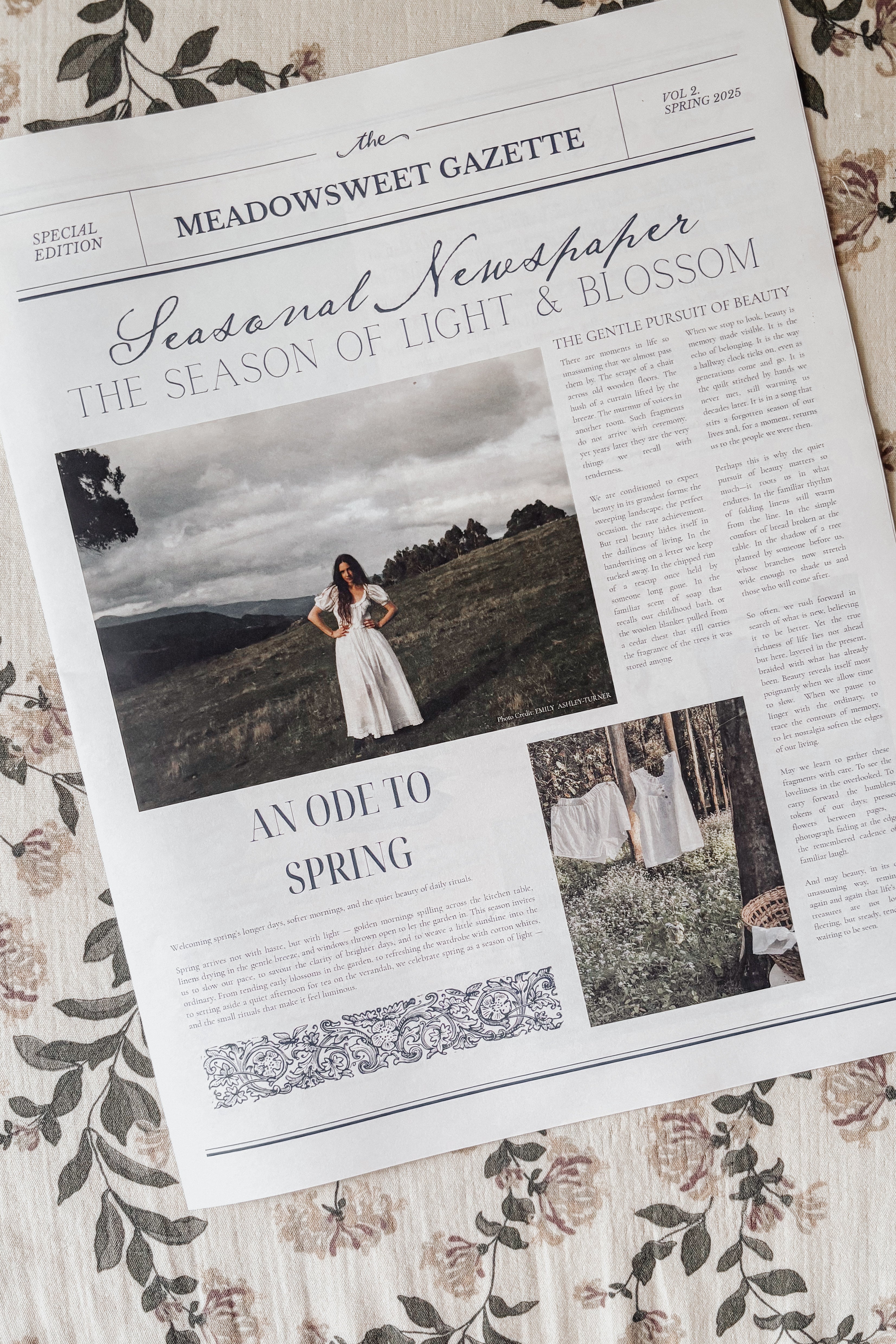 The Meadowsweet Gazette - A Seasonal Newspaper Meadowsweet Farmhouse