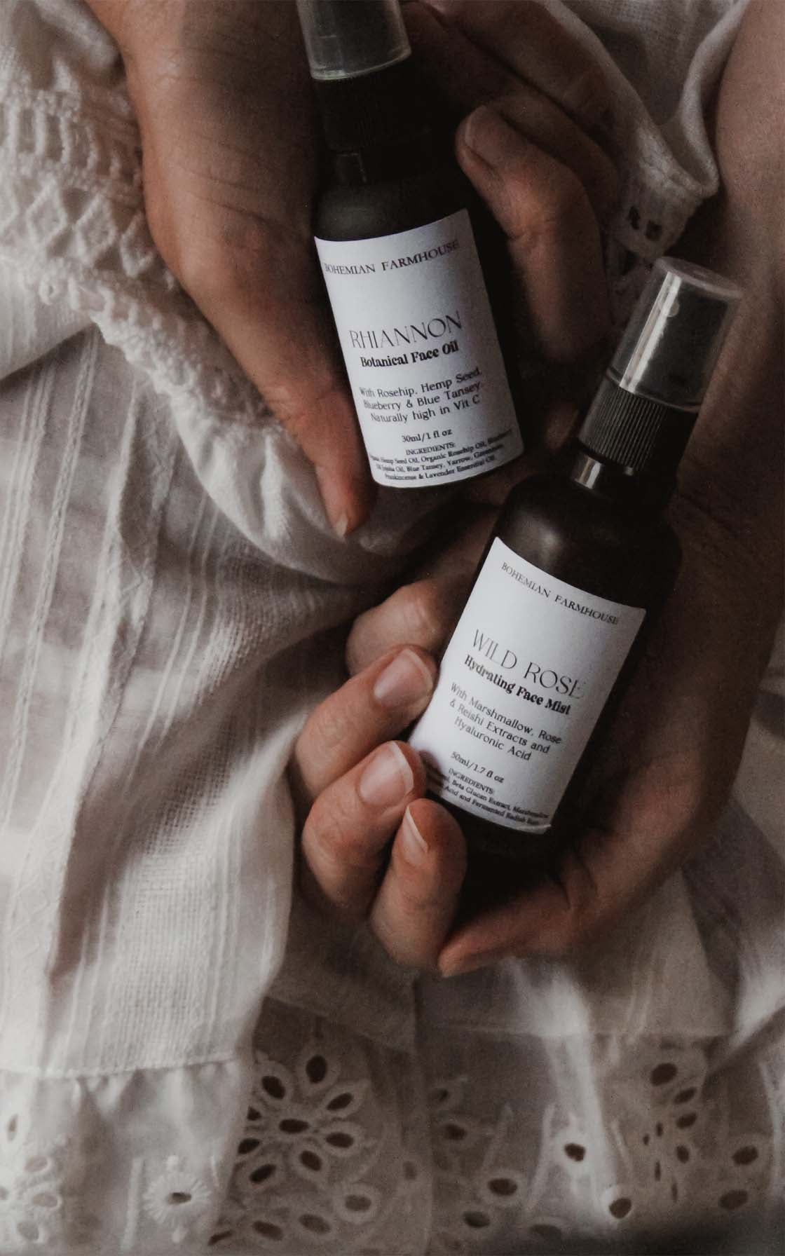 Natural Botanical Herbal Face Oil with Blue Tansy Hemp Rosehip Frankincense